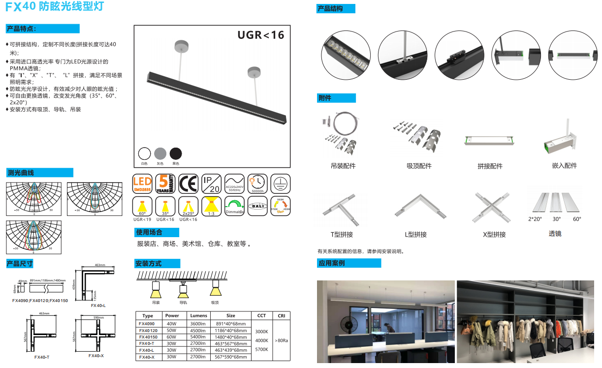 FX40防眩光线形灯